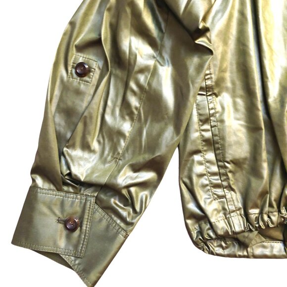 Richmond X Olive Green Pleated Cropped 3/4 Sleeve Jacket Sz 42 NWT - Picture 13 of 16